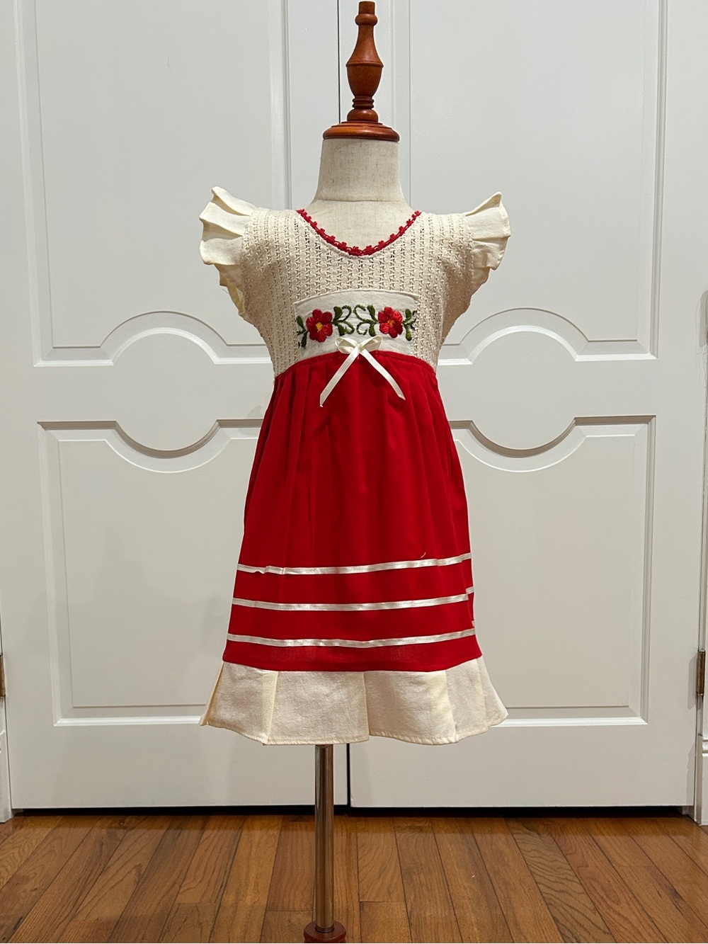 Mexican Girls Dress With Hand Embroidered.